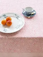 Rozablue Hand Block Printed Tablecloth, Floral Coral, 150cm x 150cm