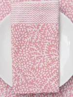 Rozablue 100% Cotton Napkin, Floral Coral, 45cm x 45cm