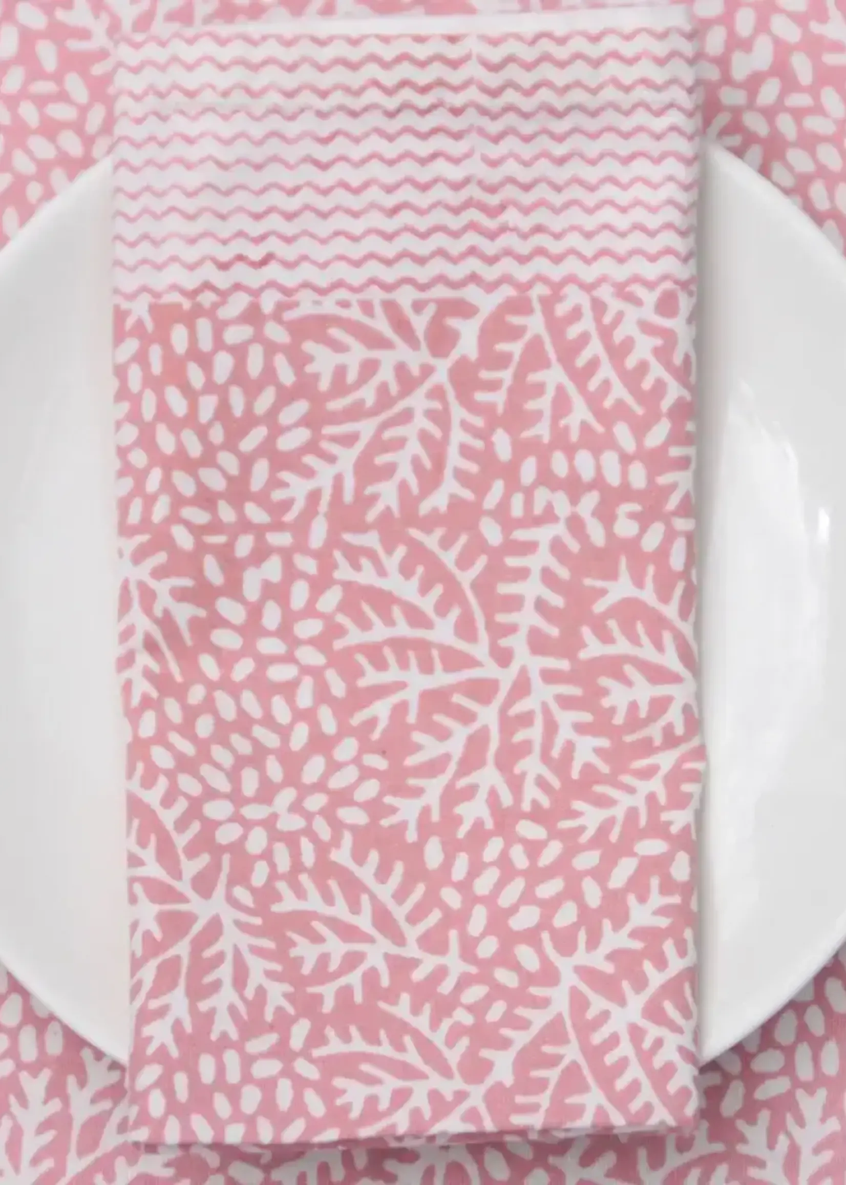 Rozablue 100% Cotton Napkin, Floral Coral, 45cm x 45cm