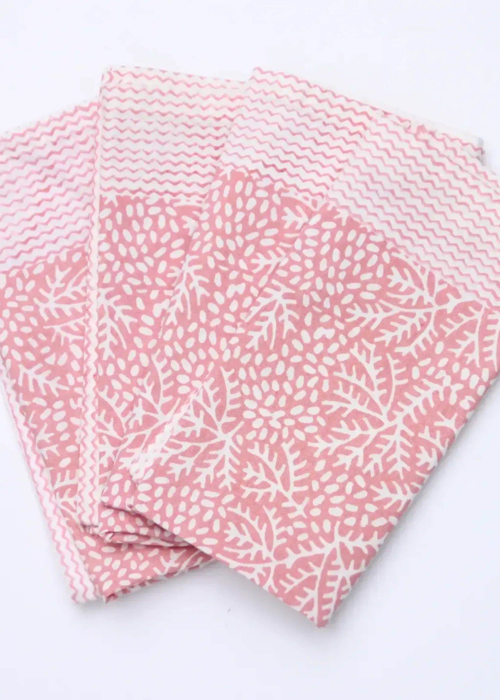 Rozablue 100% Cotton Napkin, Floral Coral, 45cm x 45cm
