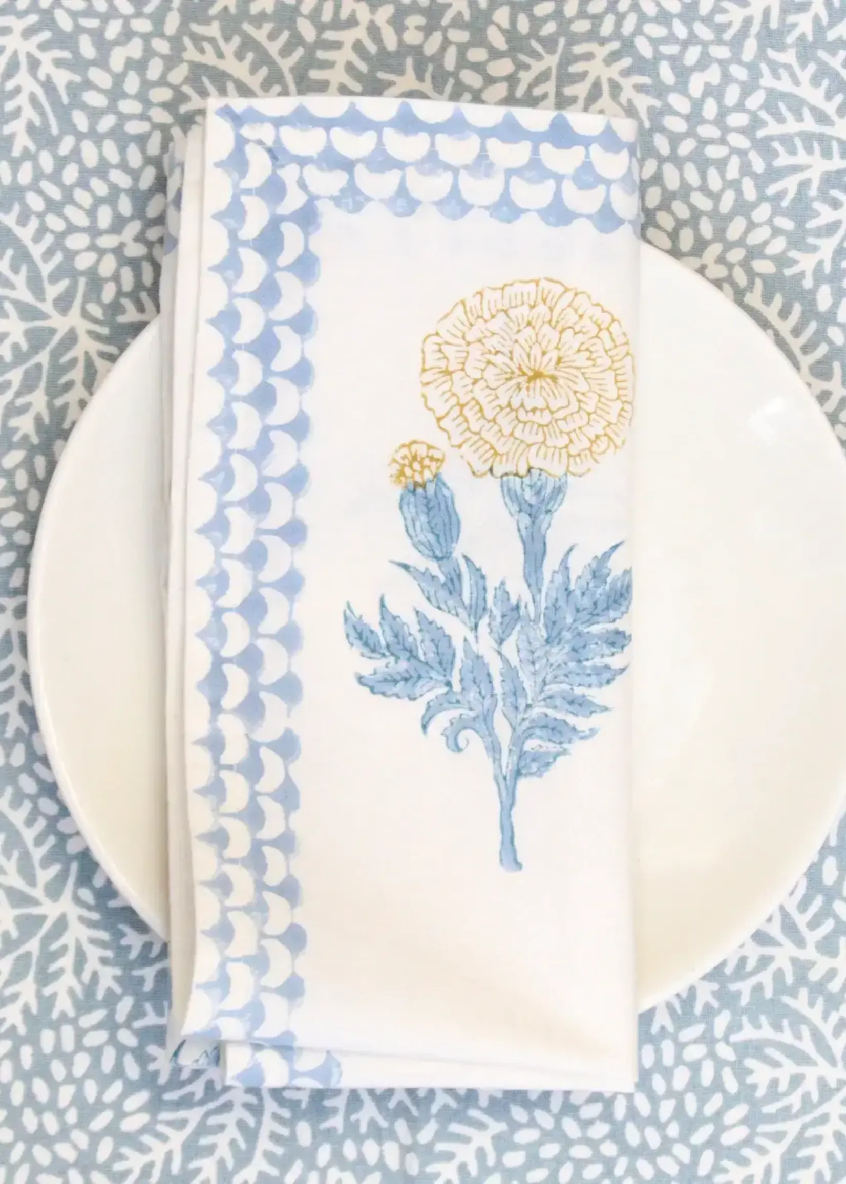Rozablue 100% Cotton Napkin, Splash Blue, 45cm x 45cm