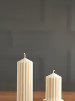 ZOETSTUDIO Ribbed Pillar Candle, 20” Cream