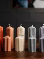 ZOETSTUDIO Ribbed Pillar Candle, 13cm  Cream