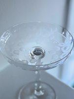 Botanical Etched Crystal Pedestal 5.25"dia. x 6.25"h
