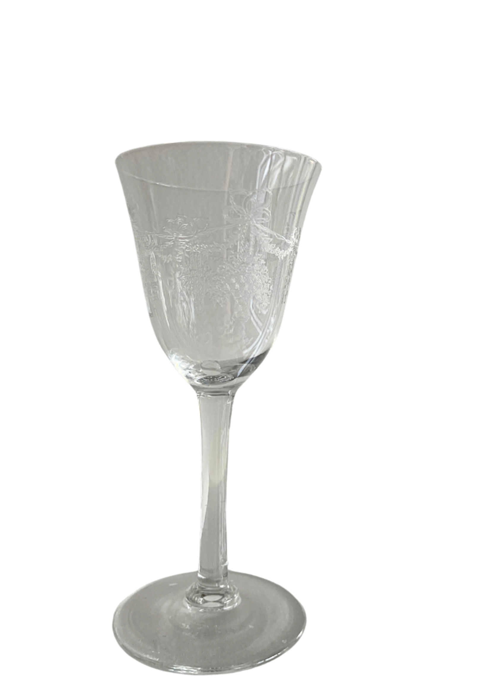 Set of 4 Etched Basket glasses