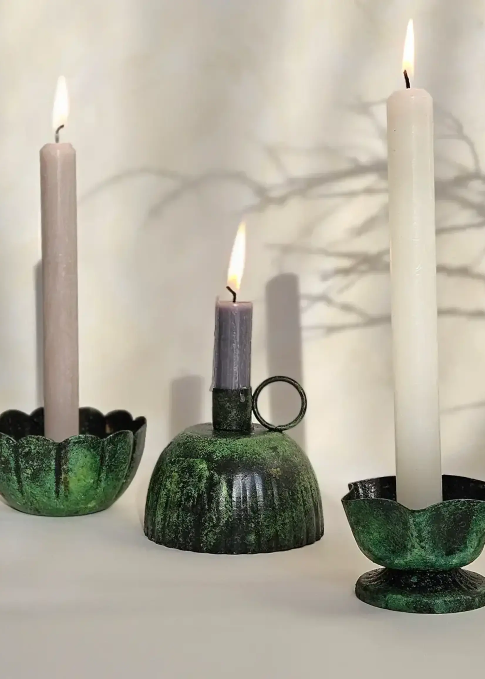 Bohemia Design Vintage Moss Candle Holder, Scallop