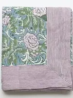 Rozablue Hand block printed tablecloth, Chintz Aubergine, 160cm x 270cm