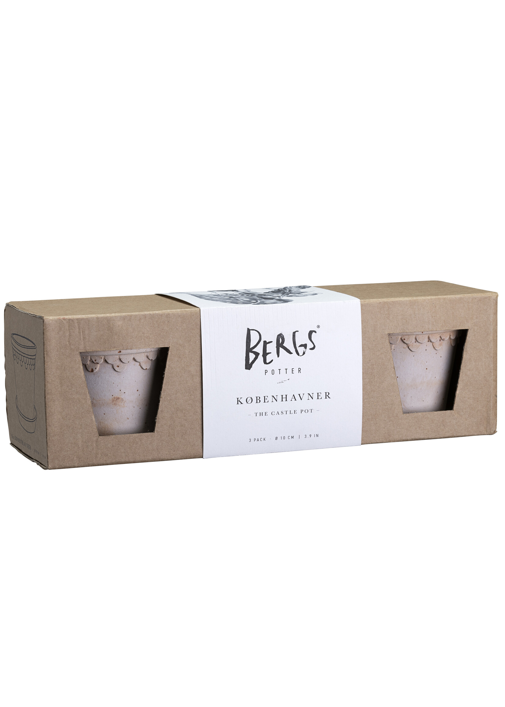 Bergs Potter Bergs Potter COPENHAGEN, Raw Rosa 10cm 3-Pack