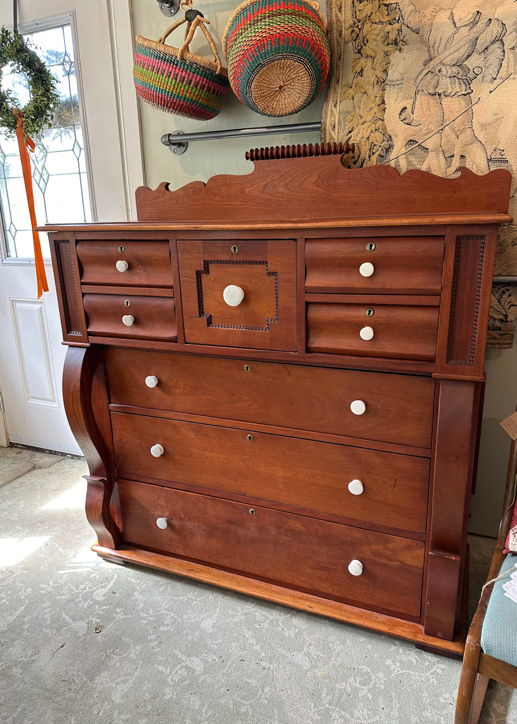 Antique Fir Tallboy Dresser