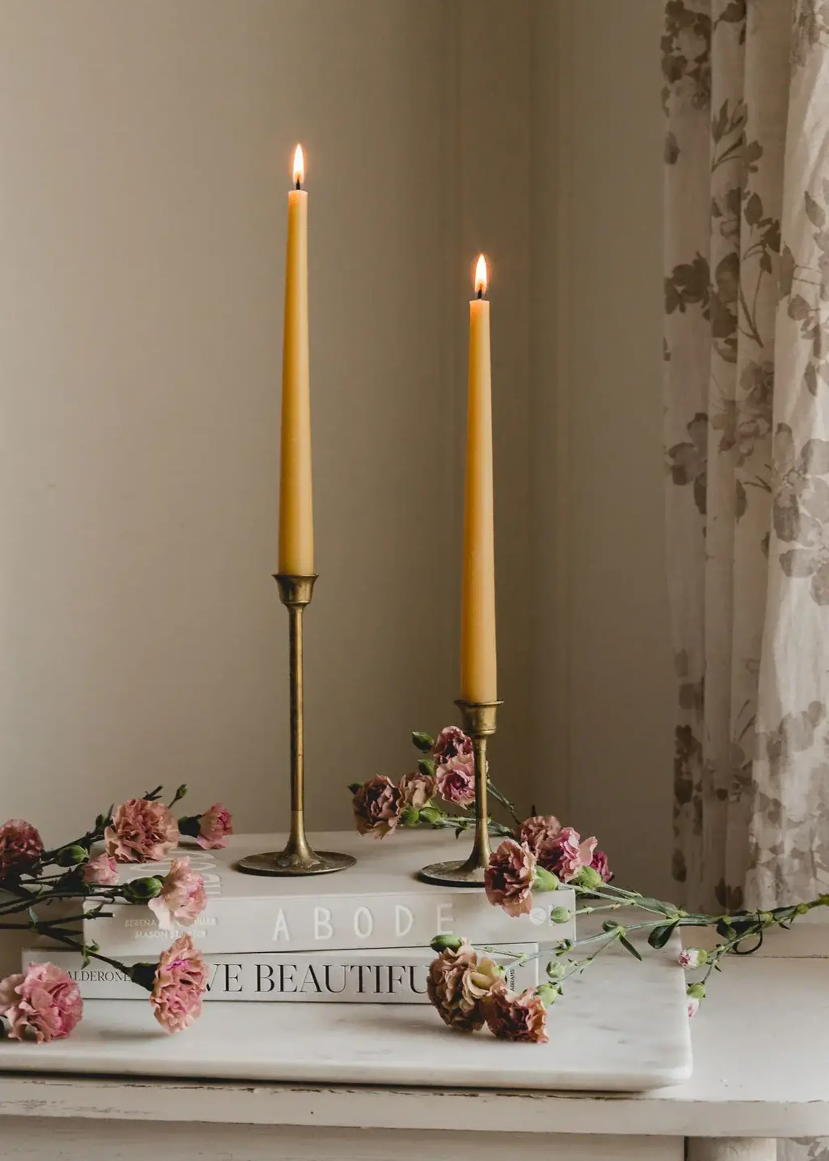 Crowfoot Collective Crowfoot Collective Beeswax Taper Candles, Natural