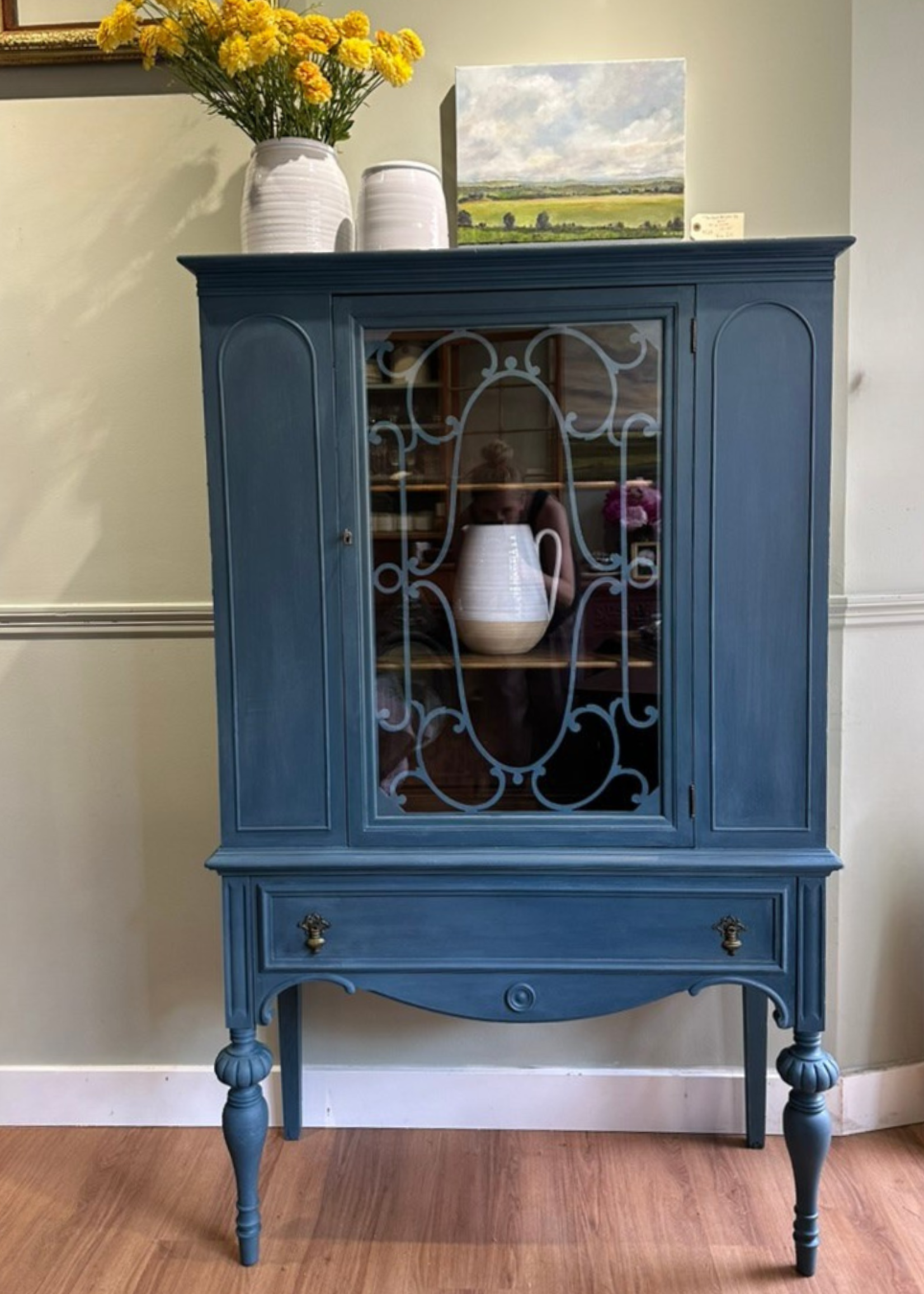 China Hutch  in Aubusson Bleu 15 D X 38 W X 62 H