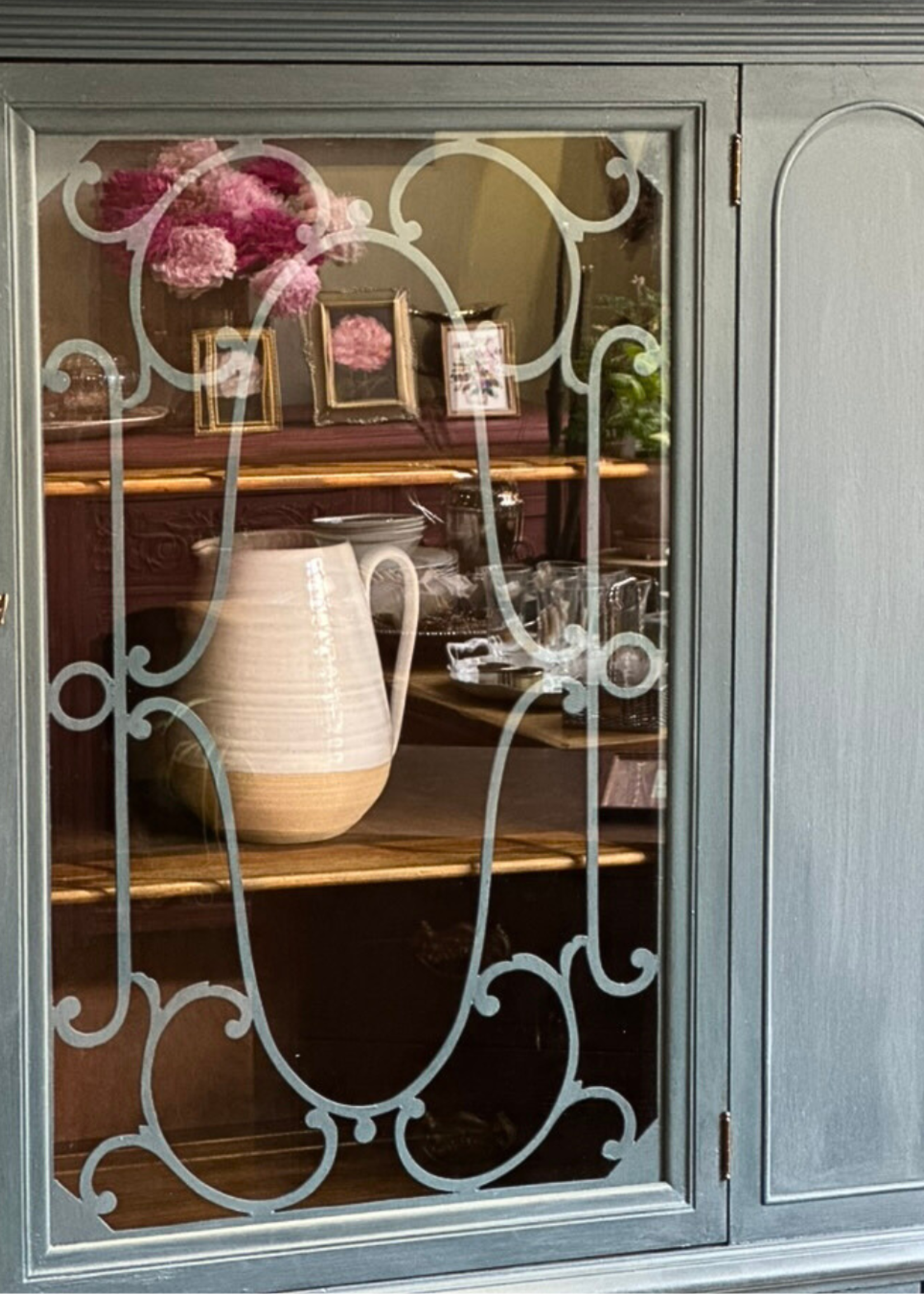 China Hutch  in Aubusson Bleu 15 D X 38 W X 62 H