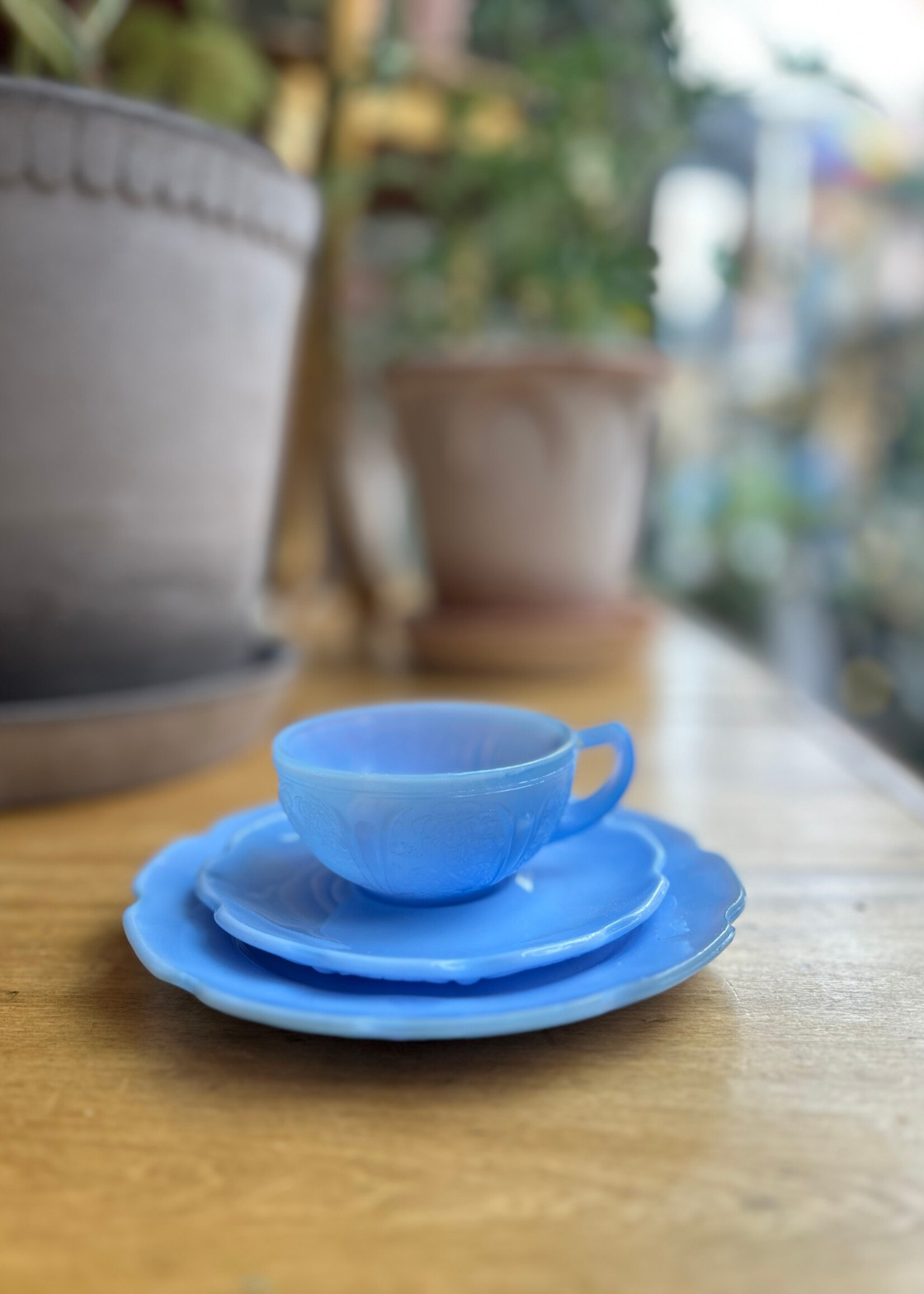 Jeannette Cherry Blossom Delphite Blue Children’s Tea Set