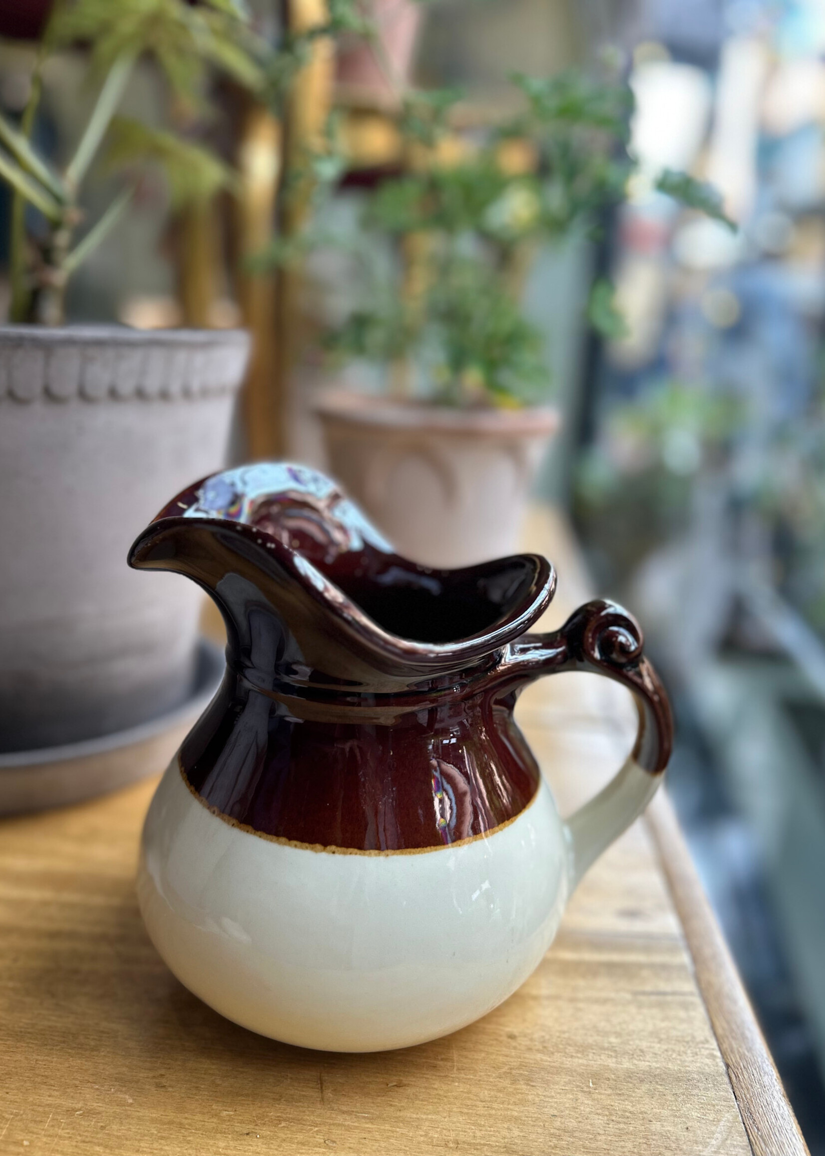 Stoneware Pitcher Two Tone