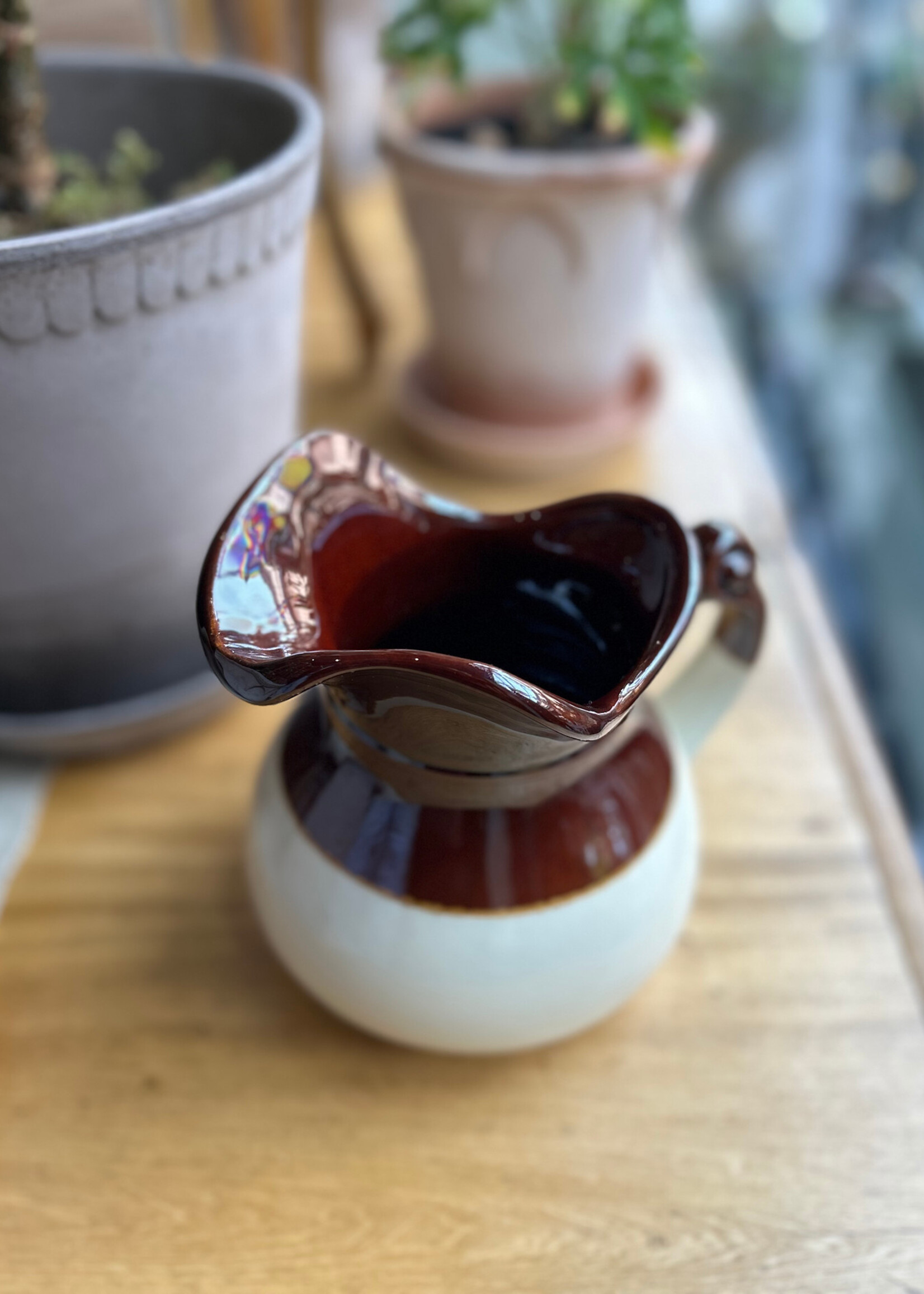 Stoneware Pitcher Two Tone