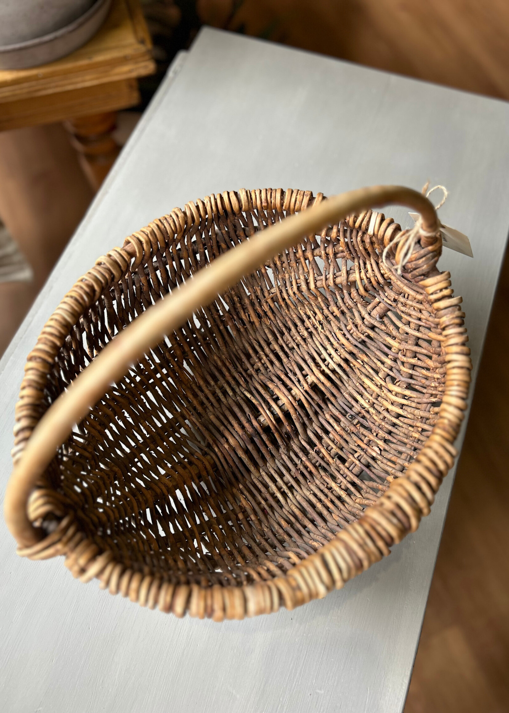 Antique Willow Basket 14”