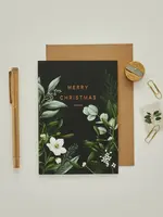 Catherine Lewis Design Catherine Lewis, greenery Border, Merry Christmas, Black card