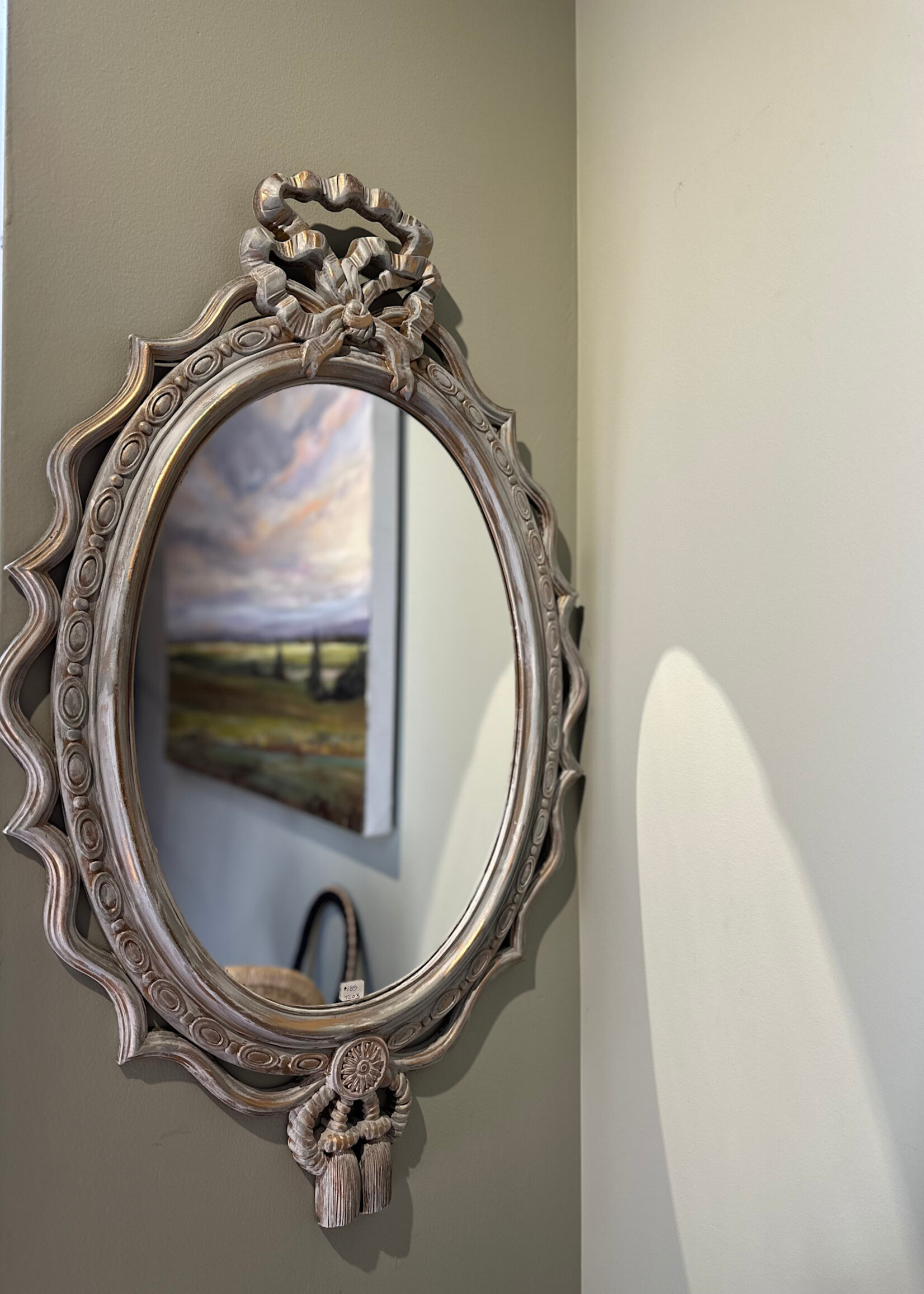 Large ornate mirror, rectangle/oval