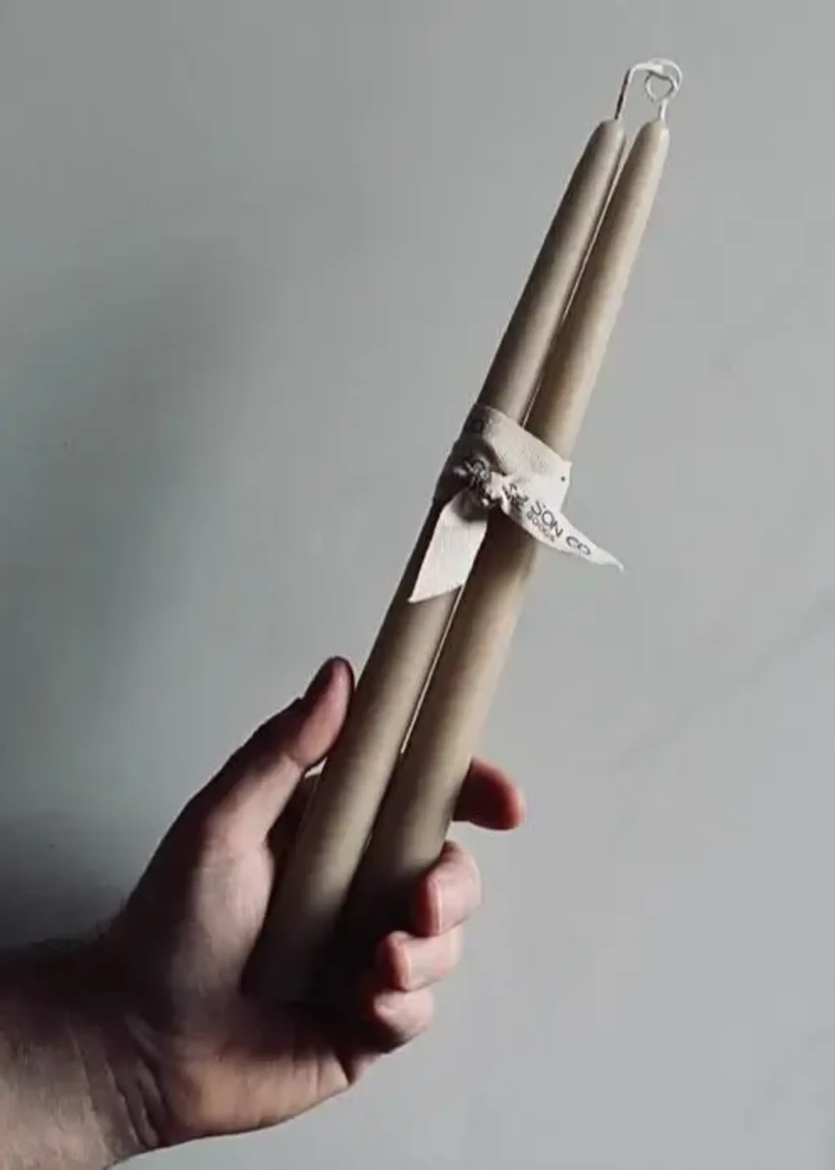 farmer's Son Co. Hand Dipped 12'' Taper candles, Set Two, Antique Beige