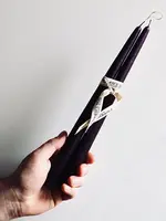 farmer's Son Co. Hand Dipped 12'' Taper candles, Set Two, Dark Purple