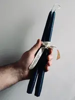 farmer's Son Co. Hand dipped 12'' taper candles, set of two, Prussian Blue