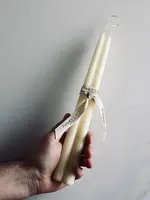 farmer's Son Co. Hand dipped 12'' taper cancdles, set of two, Ivory