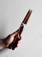 farmer's Son Co. Hand dipped 12'' taper candles, set of two, Cappuccino