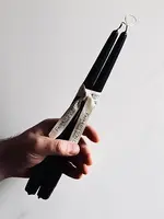 farmer's Son Co. Hand dipped 12'' taper candles, set of two, Black