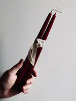farmer's Son Co. Hand dipped 12'' taper candles, set of two, Burgundy