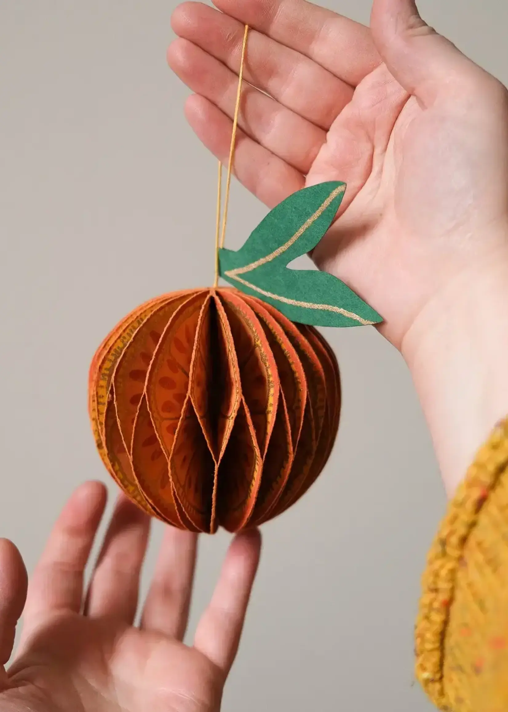 East End Press Orange Honeycomb ornament