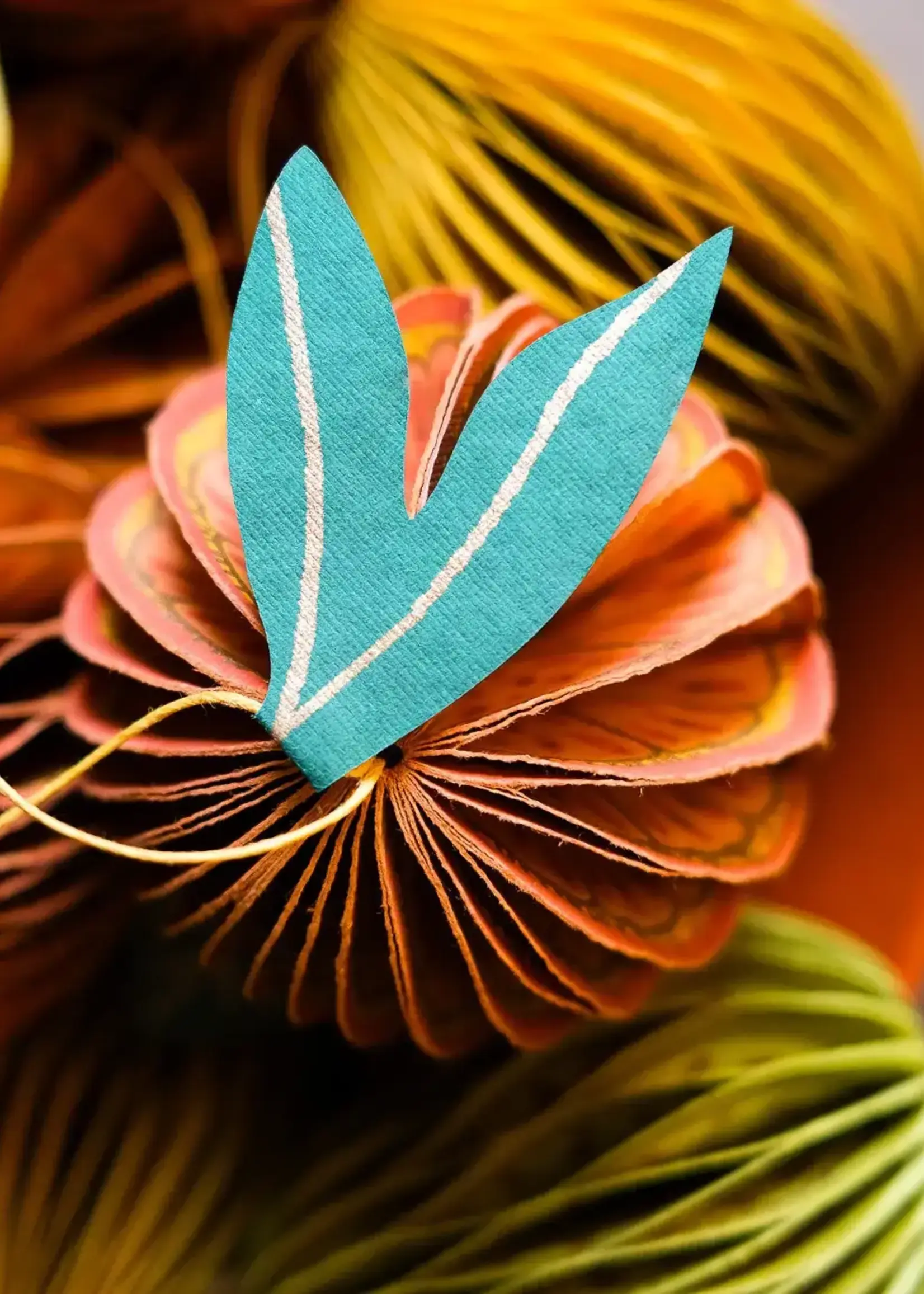 East End Press Orange Honeycomb ornament