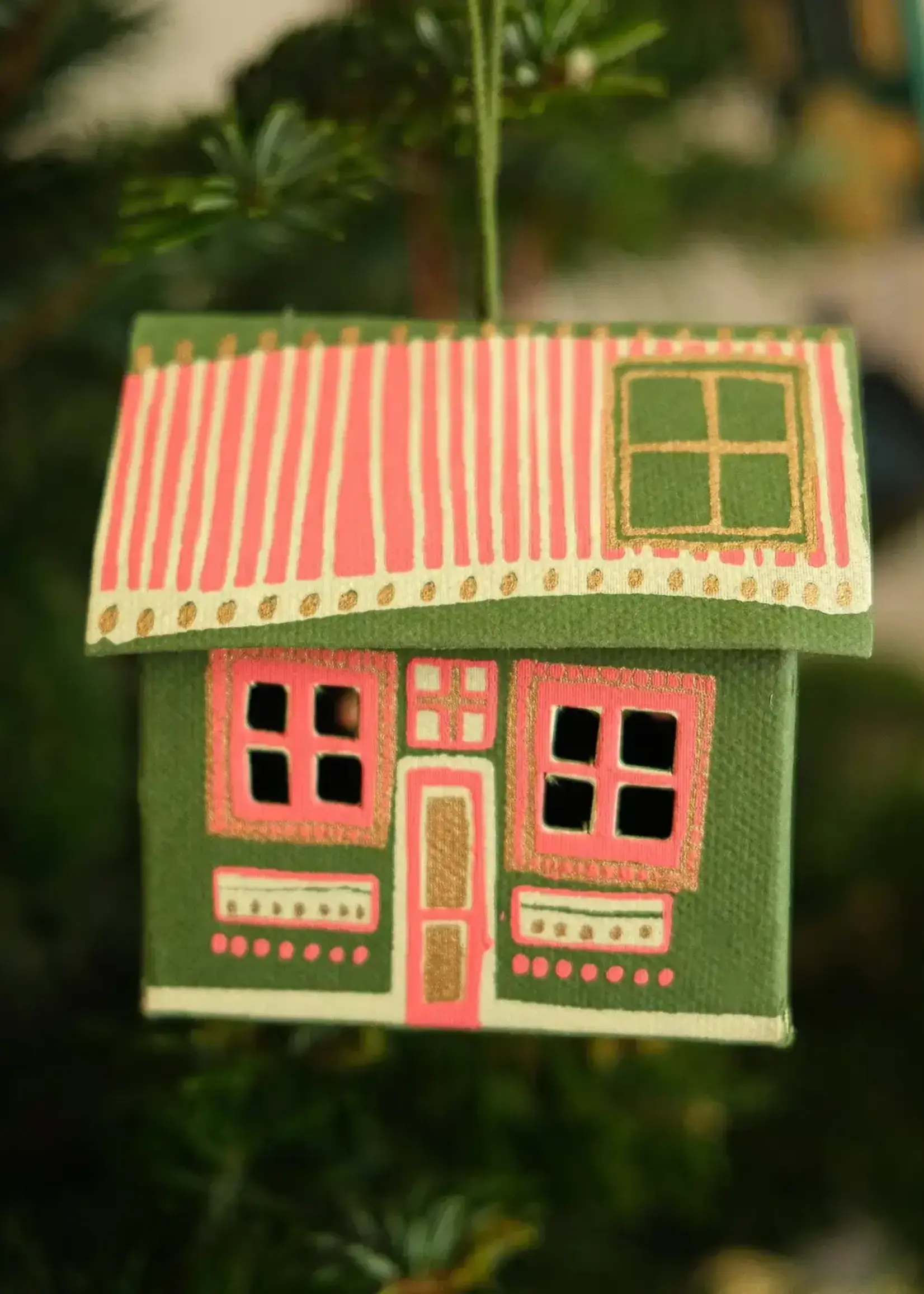 East End Press Scottish Bothy House, screen printed ornament