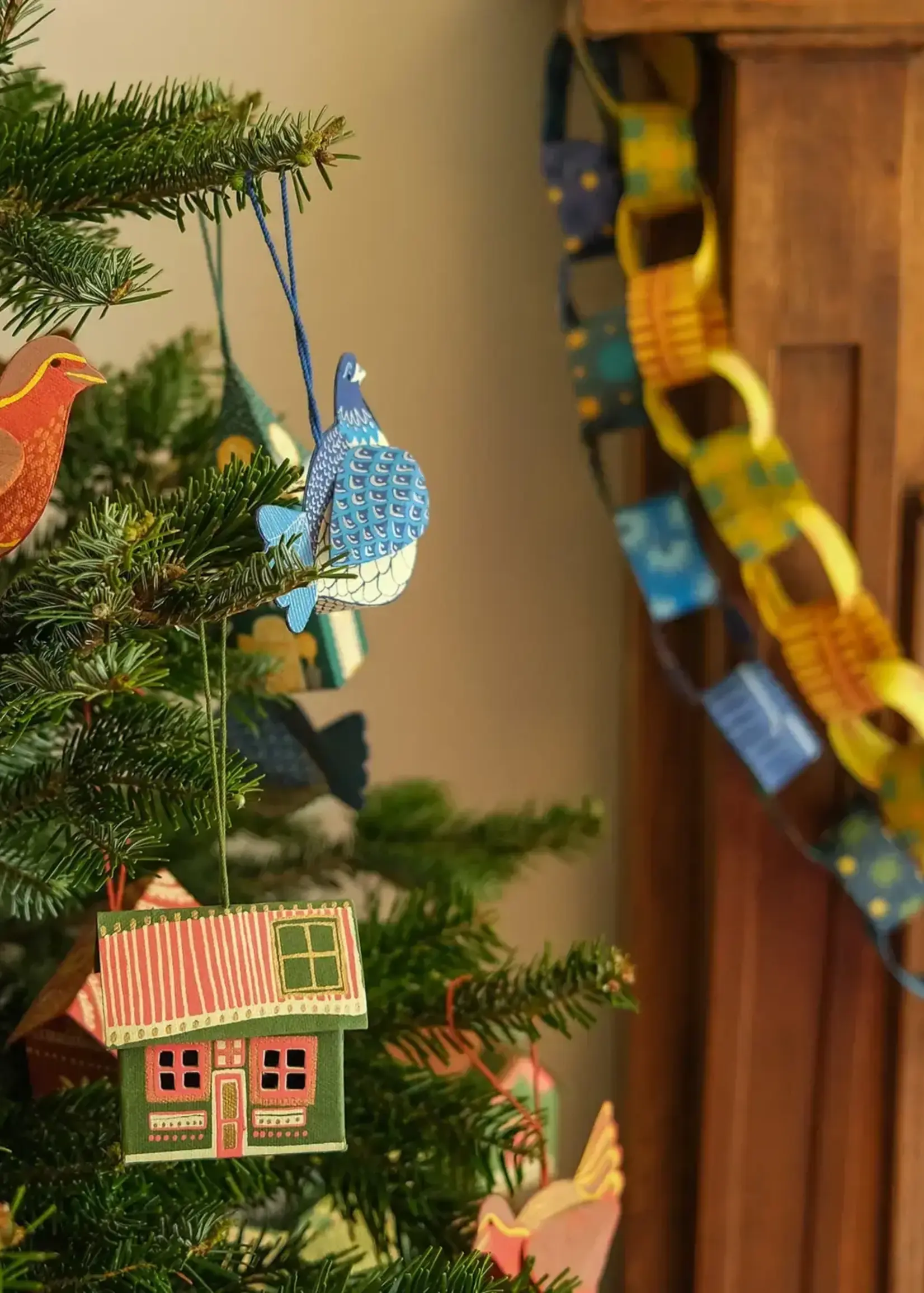 East End Press Scottish Bothy House, screen printed ornament