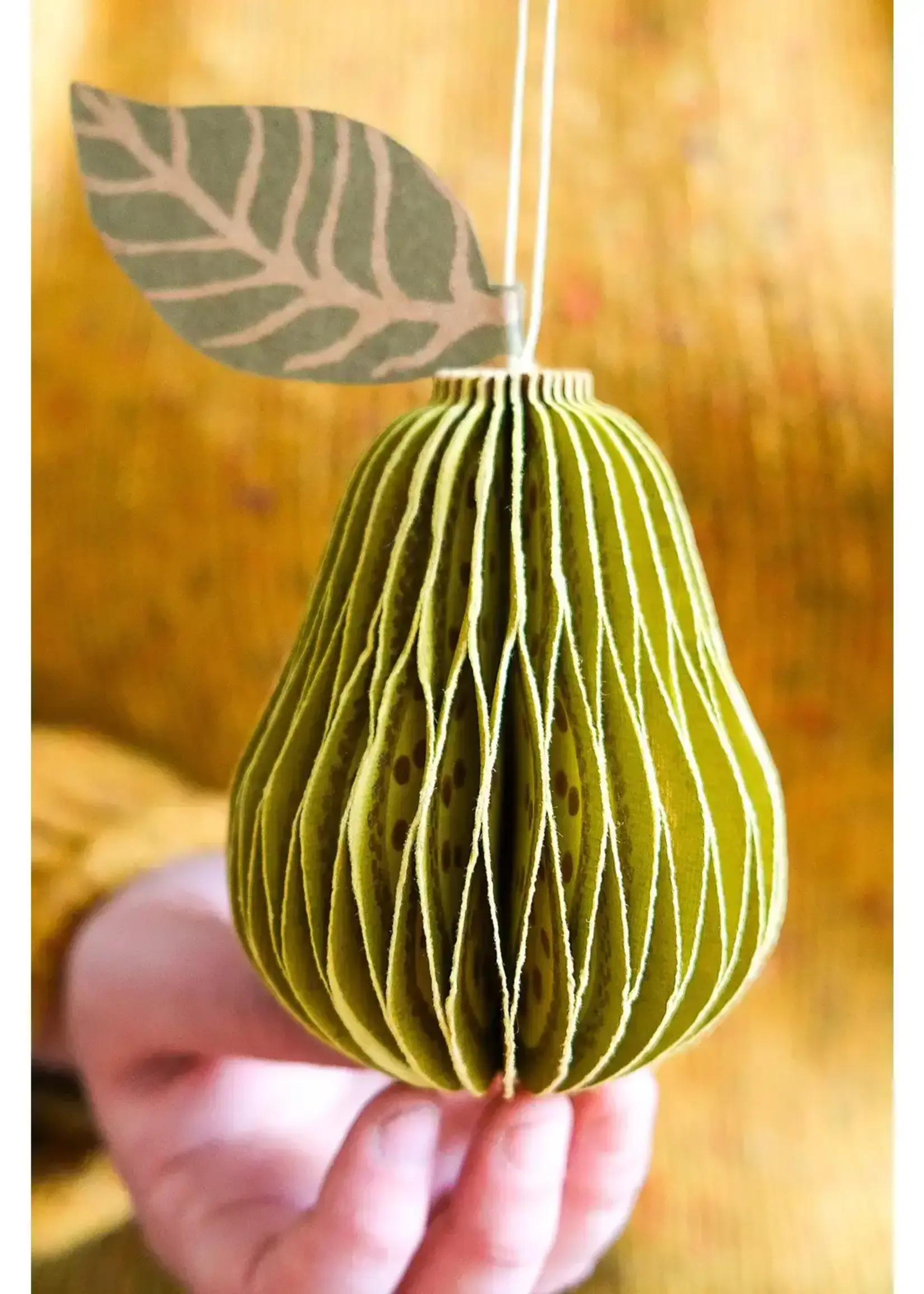 East End Press Pear honeycomb ornament