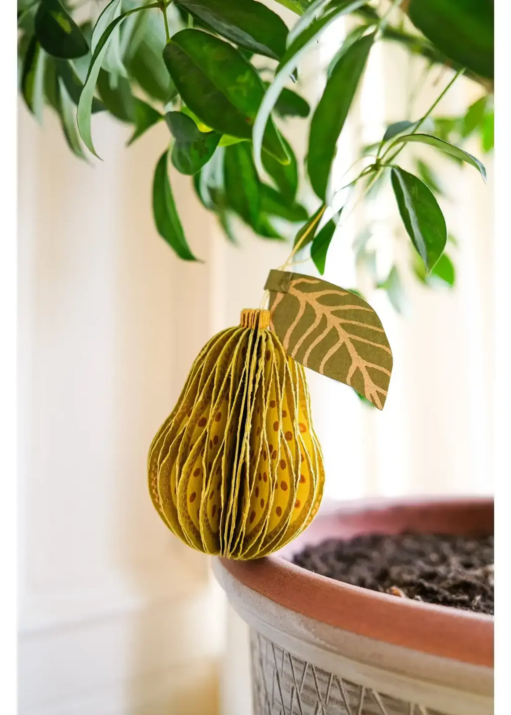 East End Press Pear honeycomb ornament