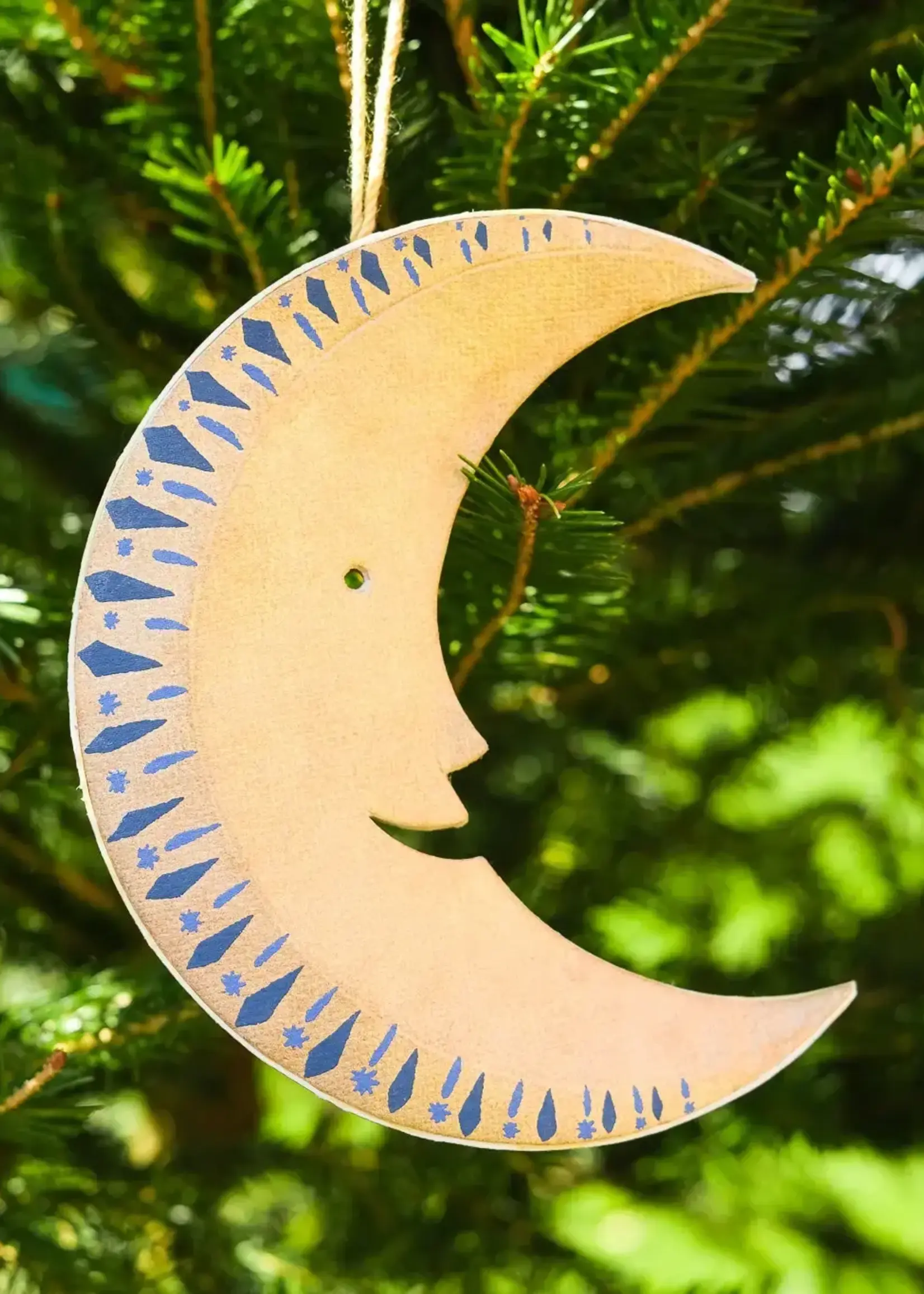 East End Press Golden Man On The Moon Ornament