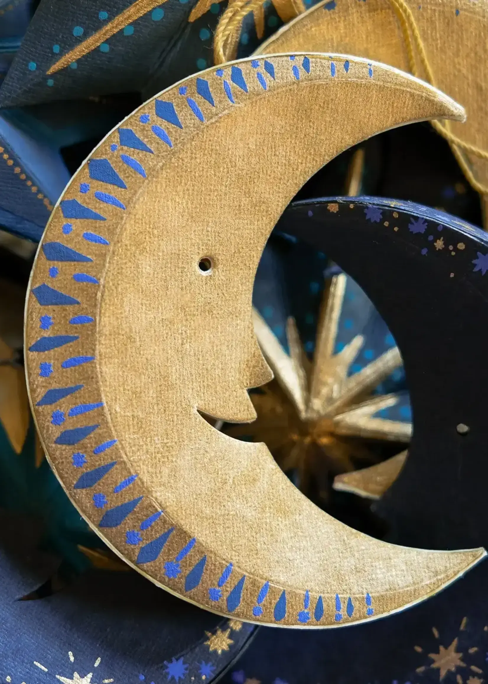 East End Press Golden Man On The Moon Ornament