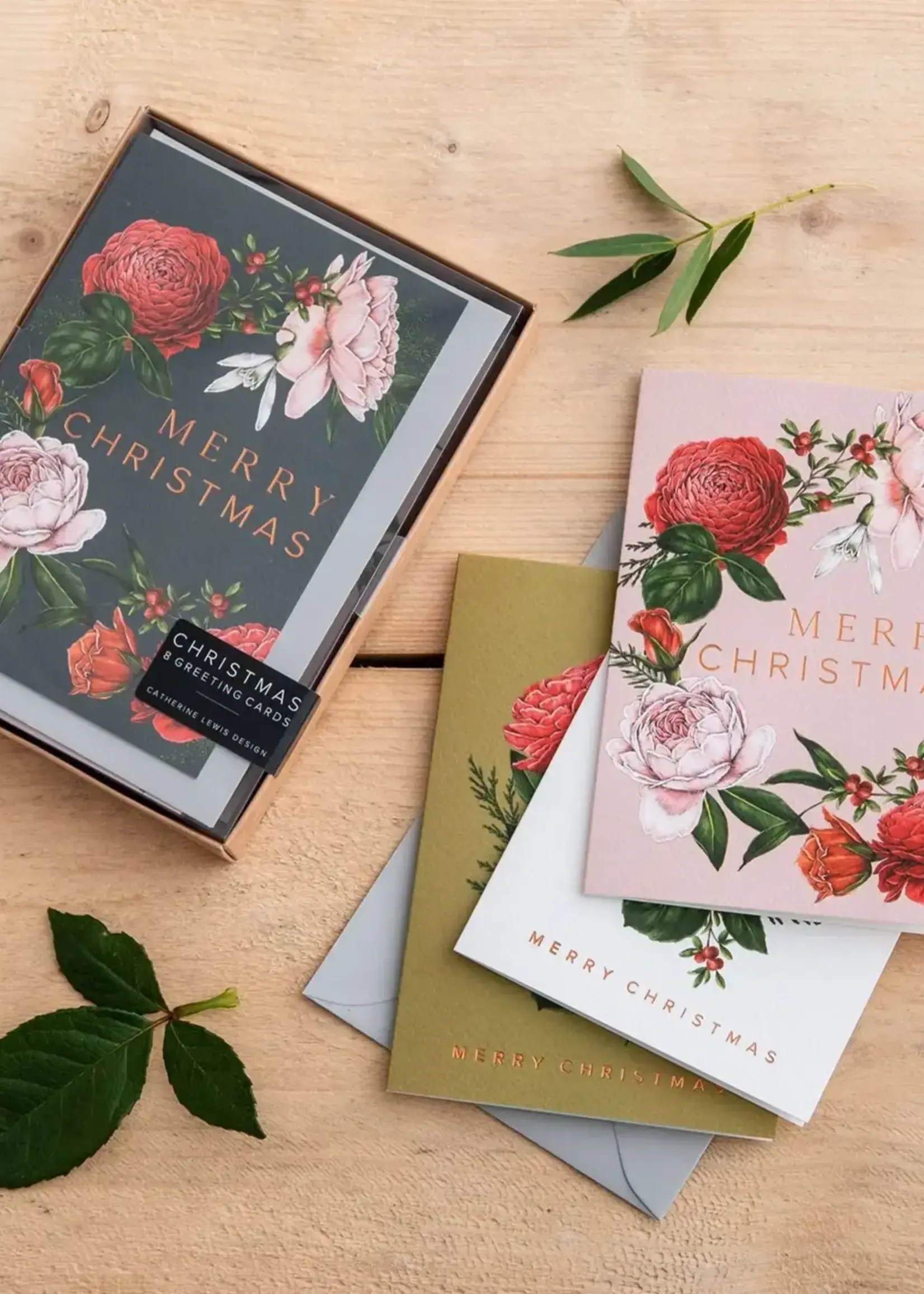 Catherine Lewis Design Catherine Lewis, Box Set Holiday cards, Berry Rose