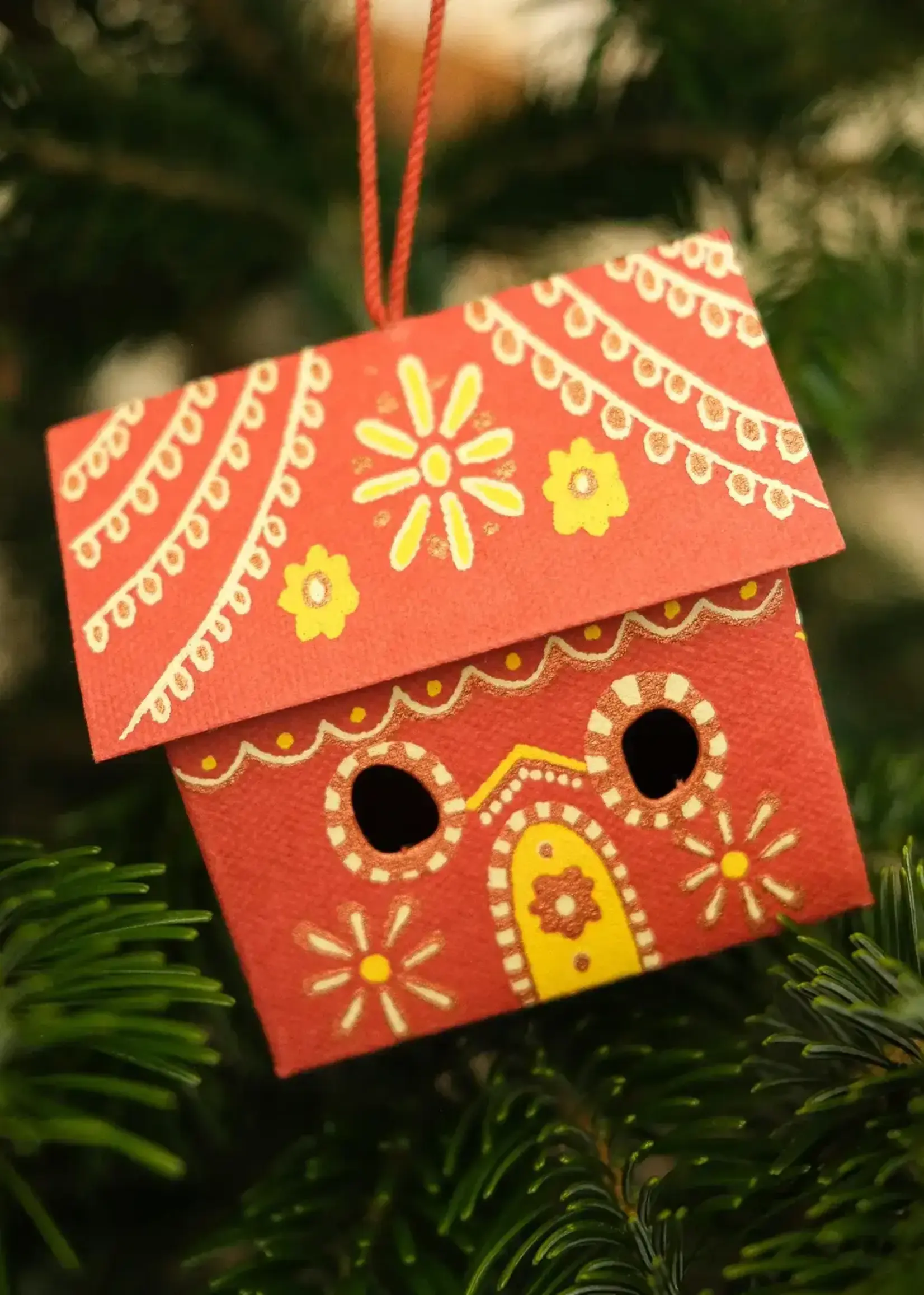 East End Press Gingerbread House screen printed decoration