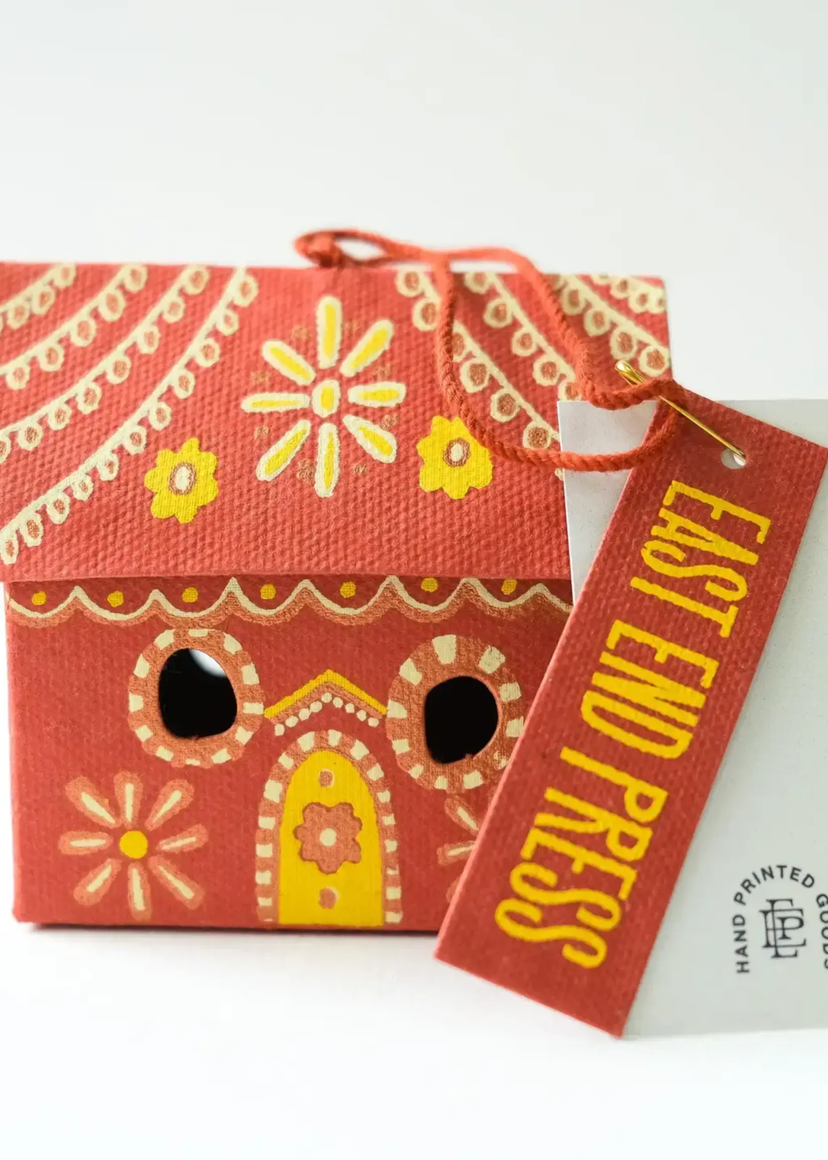East End Press Gingerbread House screen printed decoration