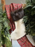 Bergerie Recycled Wool and Fur Christmas Stocking