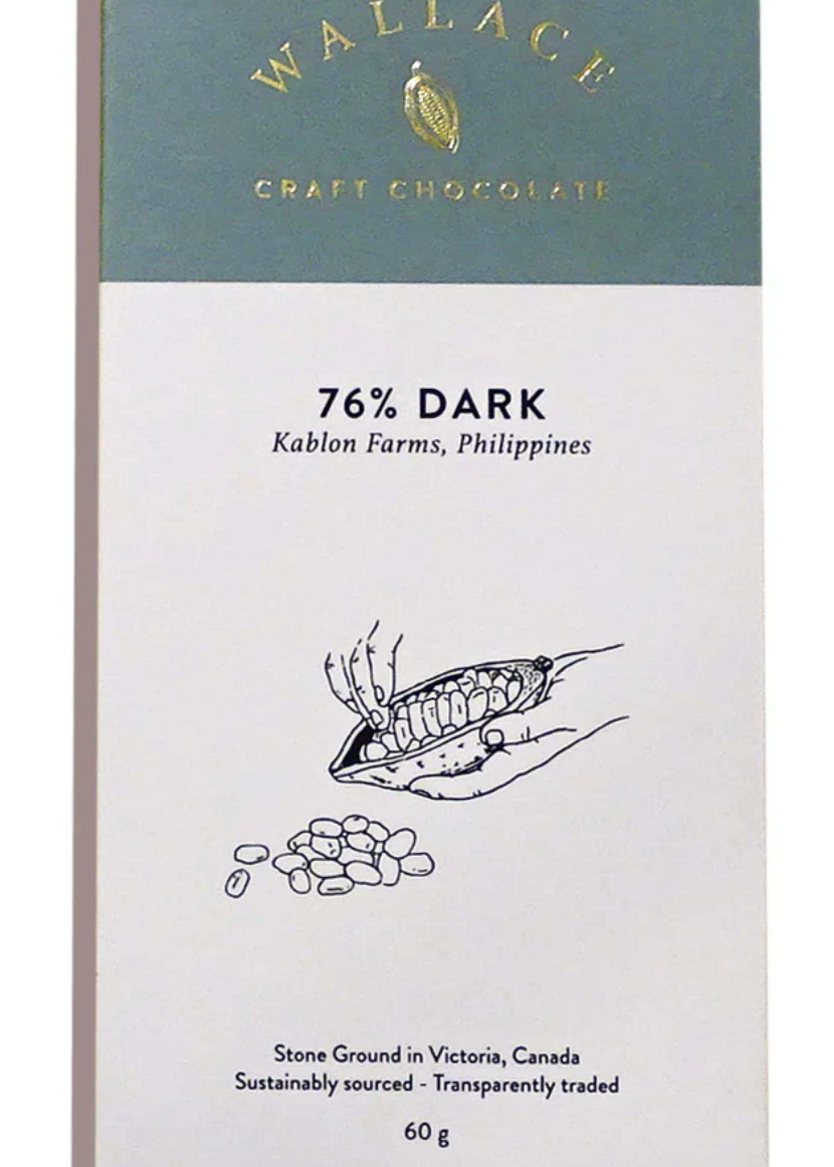 Wallace Craft Chocolate Wallace Chocolate, 76% Dark Single origin Philippines