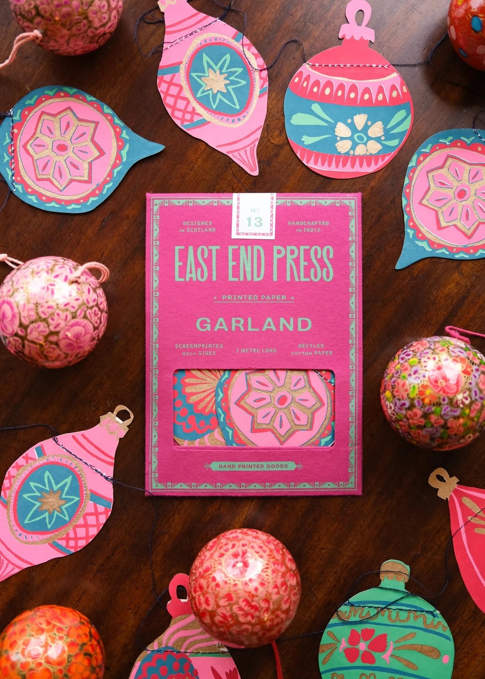 East End Press Christmas Bauble Hand Sewn Garland