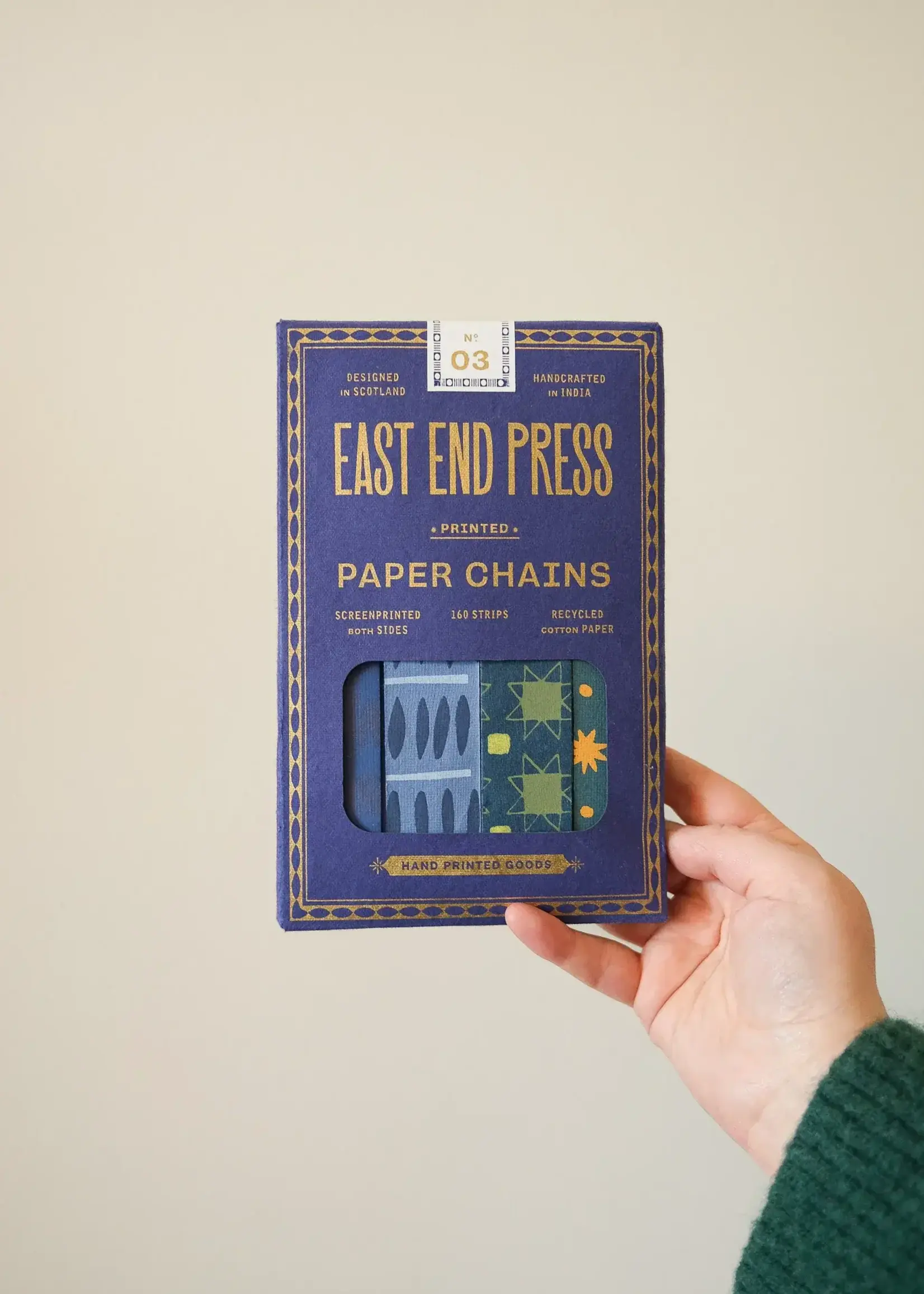 East End Press Paper Chains, Blue & Gold