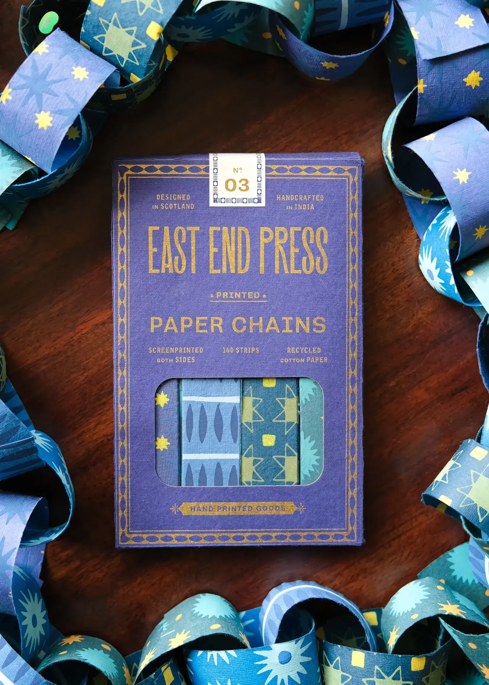 East End Press Paper Chains, Blue & Gold