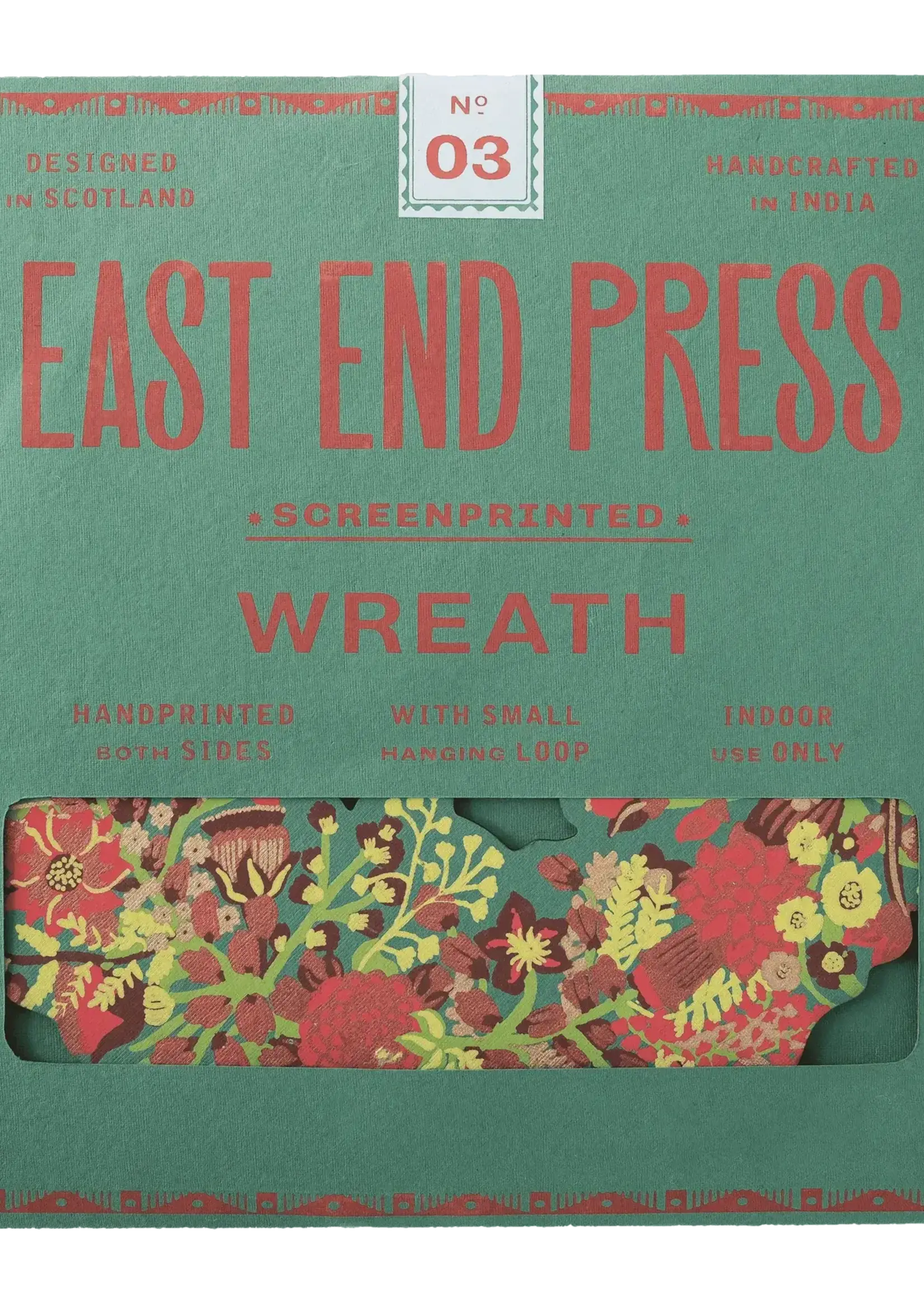 East End Press Christmas Foliage Cotton Board Wreath