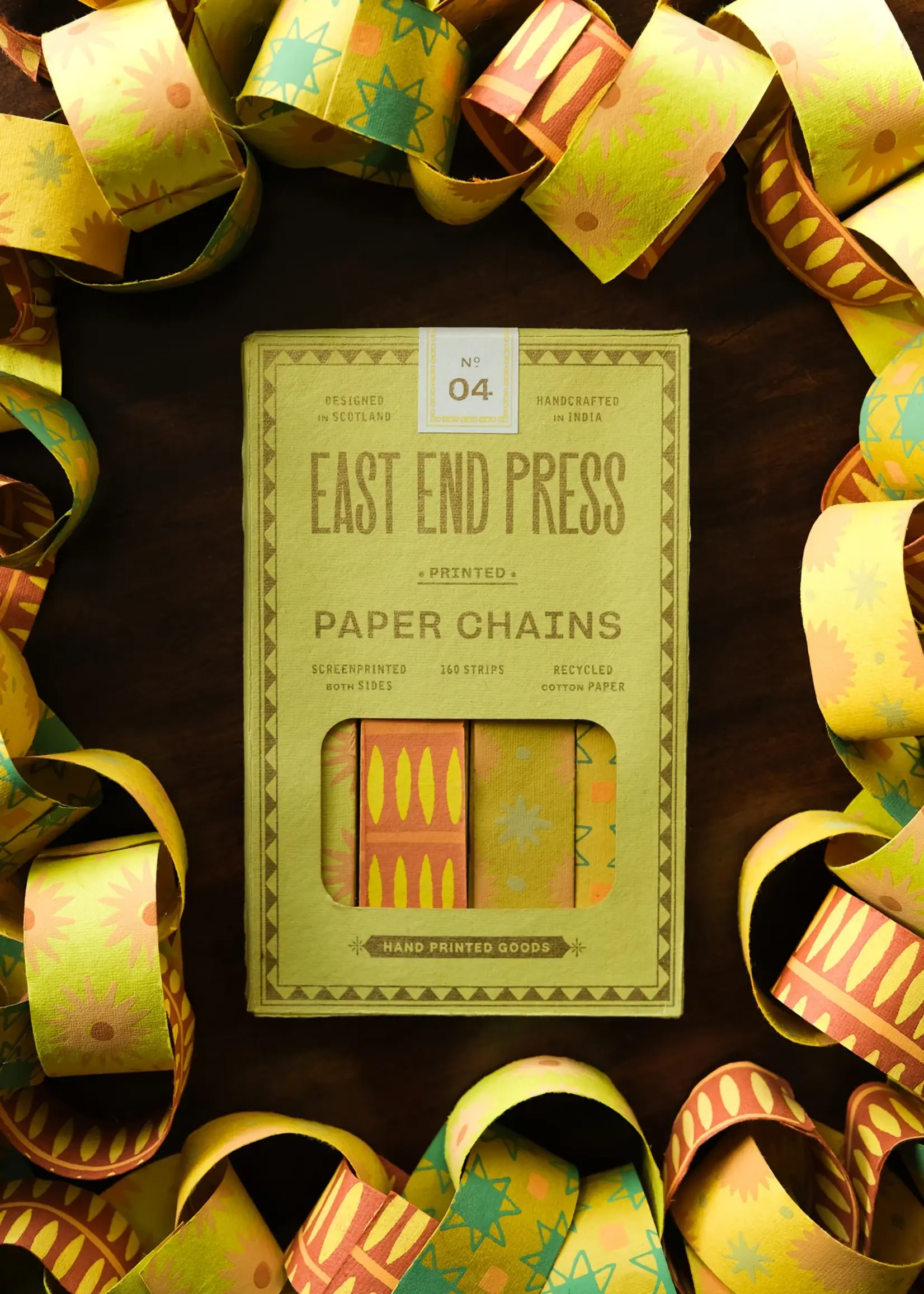 East End Press Paper Chain, Yellow & Gold