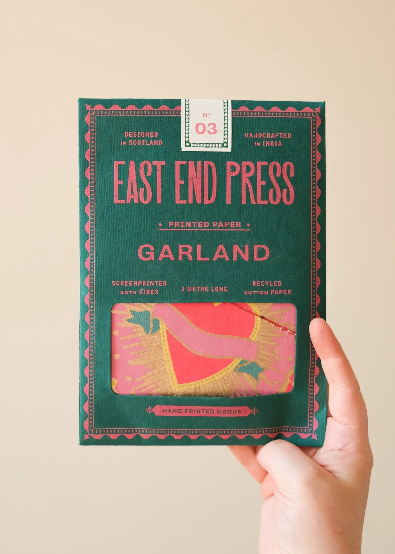 East End Press Hearts Sewn Garland
