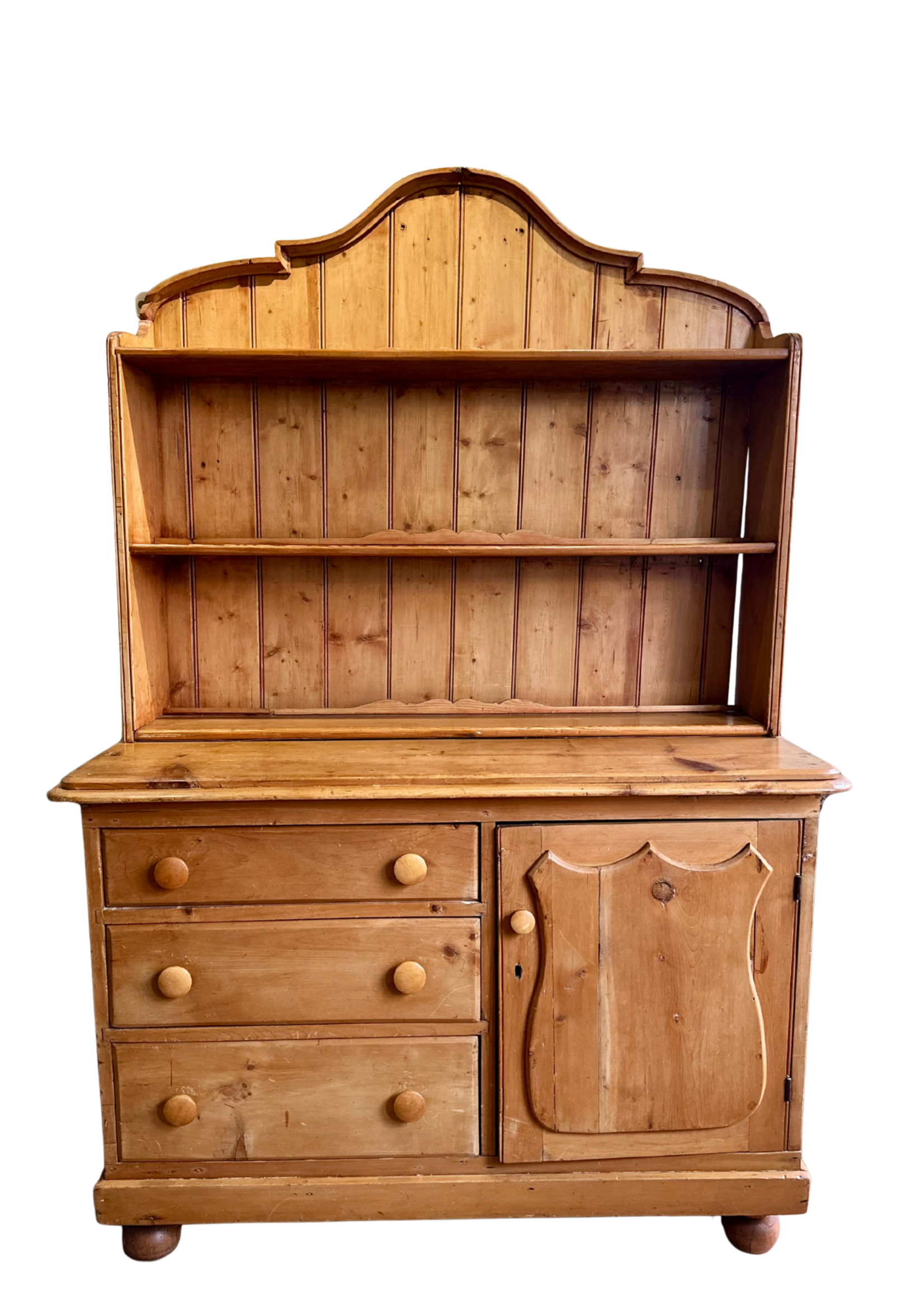 Antique primitive Quebec Pine Hutch