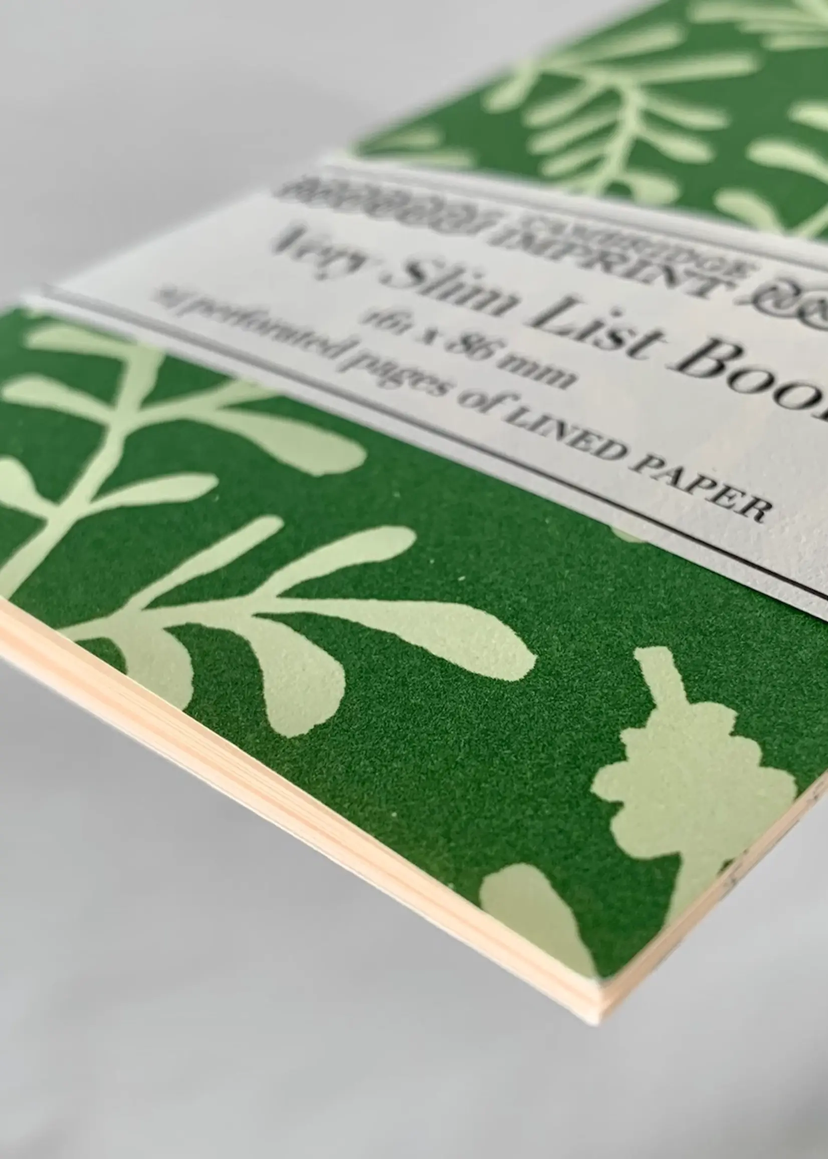 Cambridge Imprint Very Slim List Book Spring Pea Green